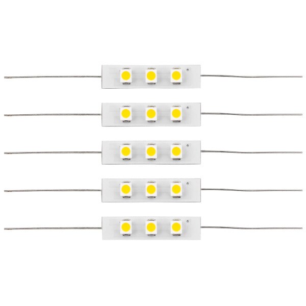 Main product image for Warm White 3 LED Axial 8 VDC Replacement Lamp 5-Pack 070-144